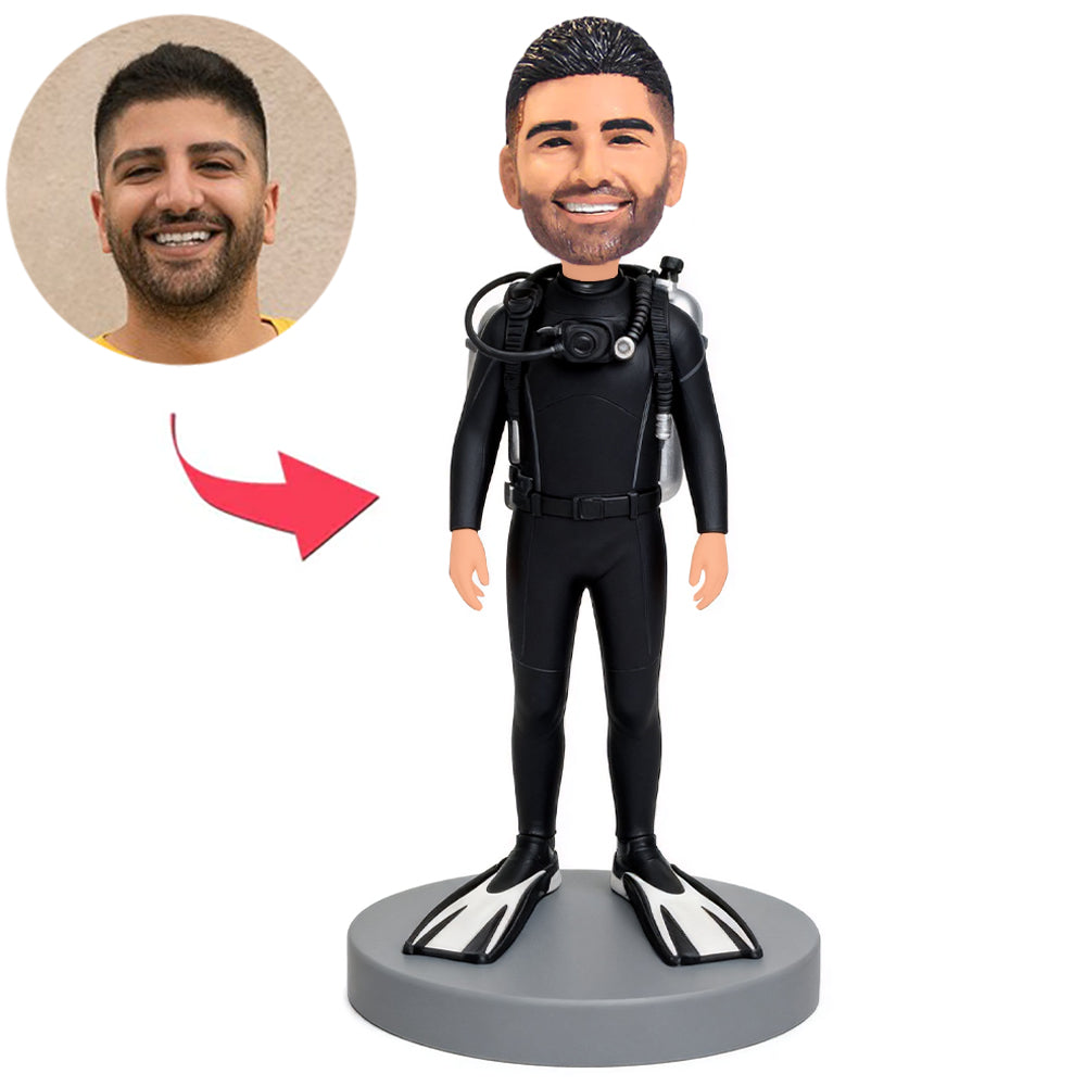 Divers in Black Diving Suits Custom Bobbleheads