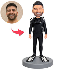 Divers in Black Diving Suits Custom Bobbleheads