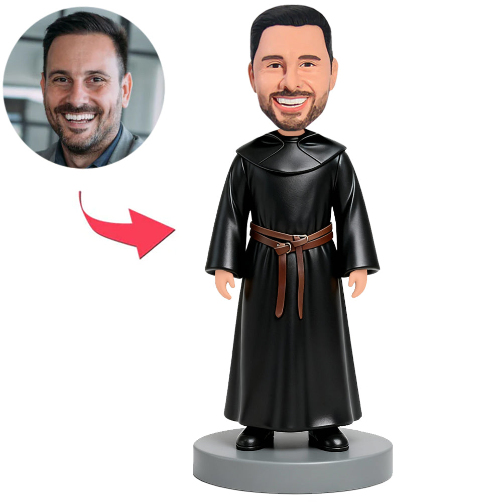 Man in Black Monk Outfit Custom Bobbleheads