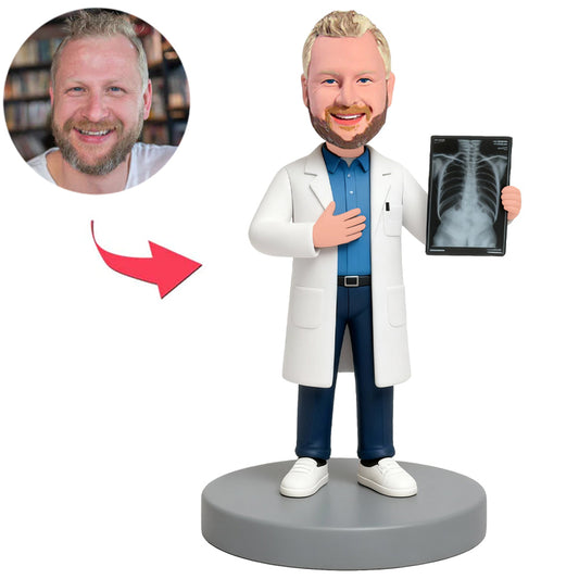 Male Doctor Radiology Takes Chest X-Ray Custom Bobbleheads