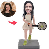 Tennis Female Athlete Custom Bobbleheads Add Text