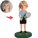 Female Tennis Athlete Custom Bobbleheads Add Text