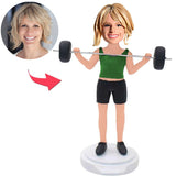 Weightlifter Woman Custom Bobbleheads Add Text