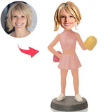 Pink Dress Cheerleaders Custom Bobbleheads Add Text