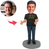 #1 Dad Thumbs Up Custom Bobbleheads With Engraved Text