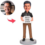 Best Dad Ever Business Man Custom Bobbleheads With Engraved Text