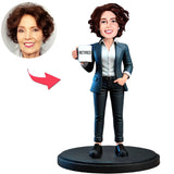 Retired Business Woman Custom Bobbleheads With Engraved Text