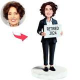 Retired 2024 Business Woman Bobbleheads With Engraved Text