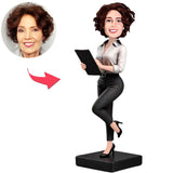 Cool Business Woman Office Female Custom Bobbleheads