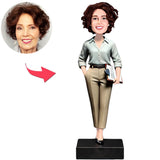 Business Lady Holding Notebook Custom Bobbleheads