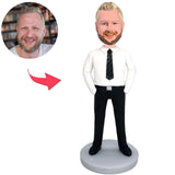 White Shirt Male Boss Business Man Custom Bobbleheads