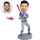 Male Baseball Player With Baseball Bat Custom Bobbleheads