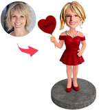 I Love You Heart Woman Custom Bobbleheads