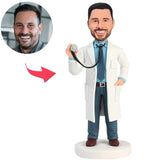 Doctor Holding Stethoscope Custom Bobbleheads