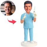 Doctor Holding Scalpel And Needle Custom Bobbleheads