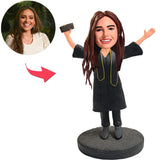 Happy Graduation Girl Custom Bobbleheads With Engraved Text