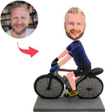 Sporty Cyclist Custom Bobbleheads With Engraved Text