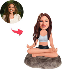 Sit Cross-legged Female Custom Bobbleheads