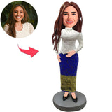 Well-dressed Woman Custom Bobbleheads With Engraved Text
