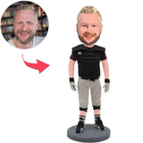 Black Suit Athlete Custom Bobbleheads Add Text