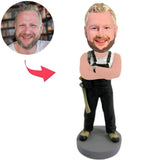 Strong Maintenance Worker Custom Bobbleheads Add Text