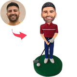 Golfer Posing Custom Bobbleheads Add Text