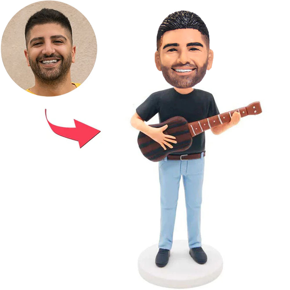 Cool Man Play the Guitar Custom Bobbleheads