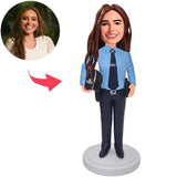Female Police Custom Bobbleheads Add Text