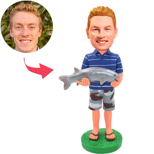 Man Holding Big Fish Custom Bobbleheads