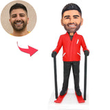 Man Skiing Custom Bobbleheads Add Text