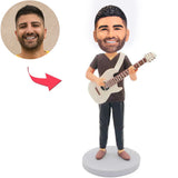 Man Playing Guitar Custom Bobbleheads Add Text