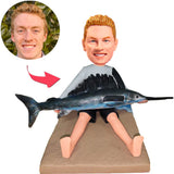 Man Holding Tuna Custom Bobbleheads Add Text