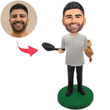 Custom Bobbleheads Chef Cooking Add Text