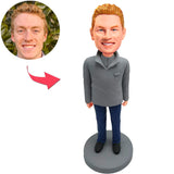 Custom Bobbleheads Man In Grey Sweater Add Text