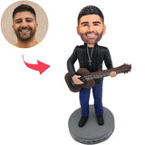 Custom Bobbleheads Man Play the Guitar Add Text