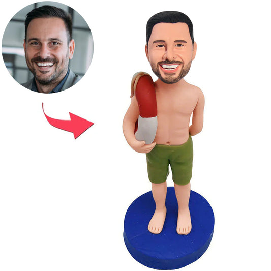 Man Holding Swimming Ring Custom Bobbleheads