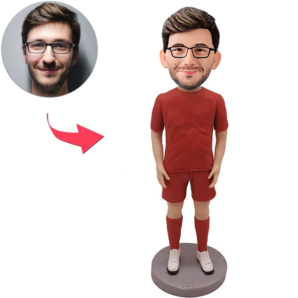 Custom Bobbleheads Man in Red Sportswear