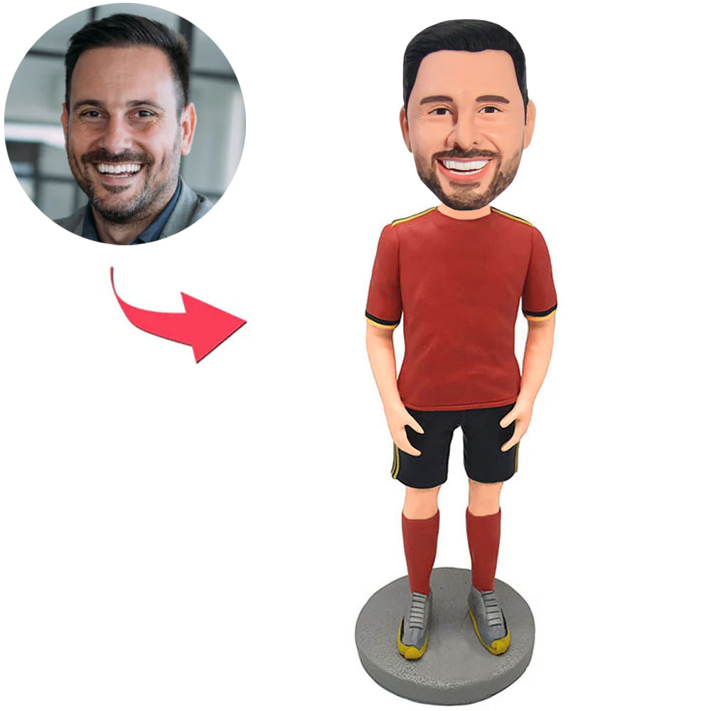 Custom Bobbleheads Man in Red T-shirt Sportswear