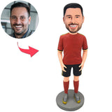 Custom Bobbleheads Man in Red T-shirt Sportswear Add Text