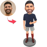 Custom Bobbleheads Man with Thumbs Up Add Text
