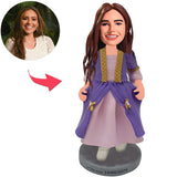 Custom Bobbleheads Casual Happy Girl Add Text