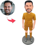 Custom Bobbleheads Yellow Suit Modern Man Add Text