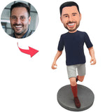 Custom Bobbleheads Soccer Pose Man Add Text