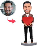 Happy Man With Heart Custom Bobbleheads Add Text