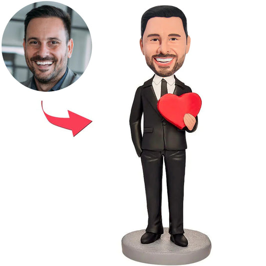 Man Holding Love Heart Custom Bobbleheads