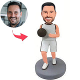 White Suit Basketball Player Custom Bobbleheads Add Text