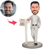 Real Estate Agent Custom Bobbleheads Add Text
