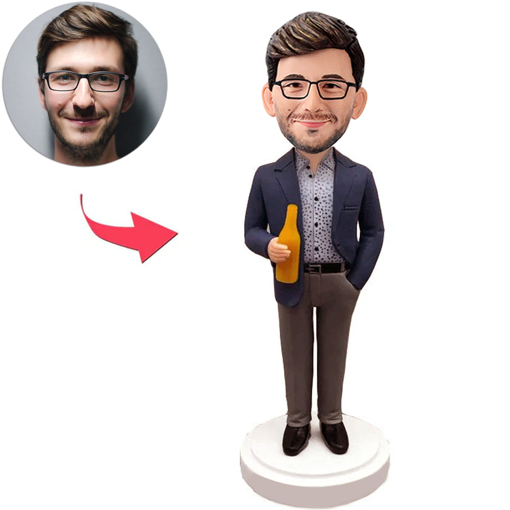 Business Man with Beer Custom Bobbleheads