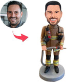Firemen With Water Guns Custom Bobbleheads Add Text