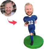 No.22 Blue Suit Rugby Player Custom Bobbleheads Add Text